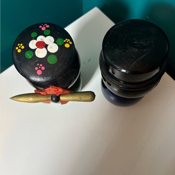 Kokeshi Japanese Wooden Vibrant Hand-Painted Bobble Head Dolls Vintage - Picture 3 of 7